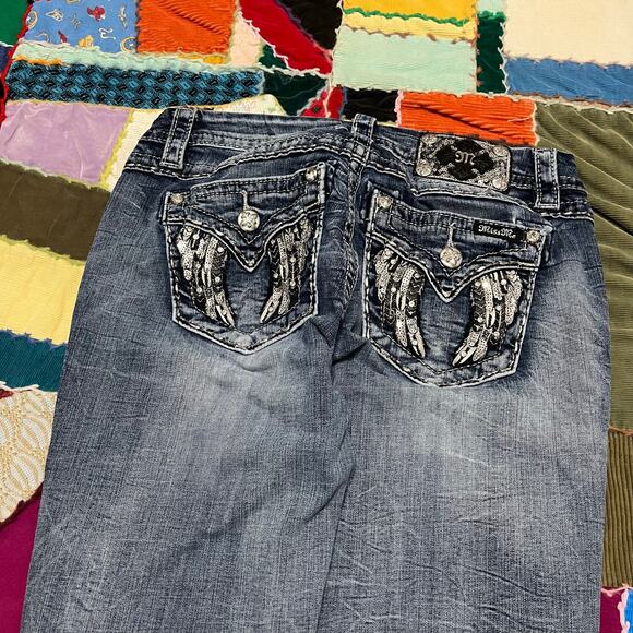 Miss Me Y2K Embedded Faded Skinny Jeans 29Wx32L - Picture 3 of 6